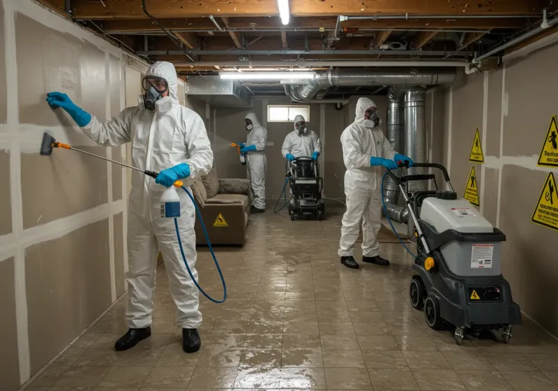 Basement Moisture Removal and Structural Drying process in Columbiana County, OH